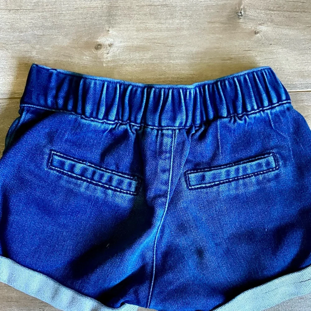 OshKosh Sailor Button Front Stretch Denim Shorts with Cuffed Hem